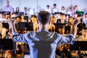 Conducting an orchestra