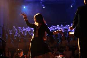 Woman dancing on stage